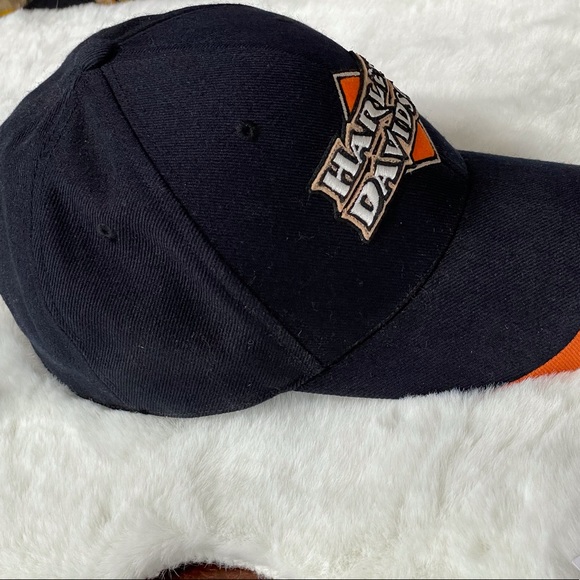 Harley Davidson Fitted Hat. SZ large. In Very good pre owned shape. Orange trim - Picture 3 of 9